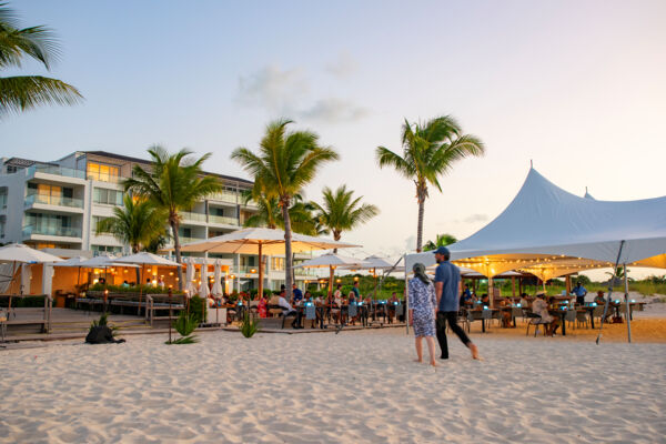 Sunset beach BBQ at a high-end resort on Providenciales.