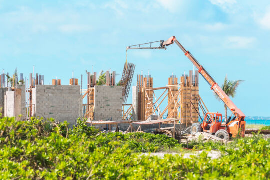 Villa being built with concrete block
